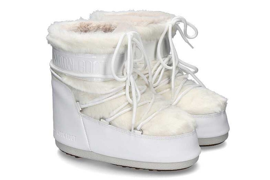 Booties | Moon Boot Moon Boot Model Icon Low Faux Fur Optical White