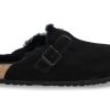 House Slippers | Birkenstock Birkenstock Clogs Lined Boston Normal Fur Black