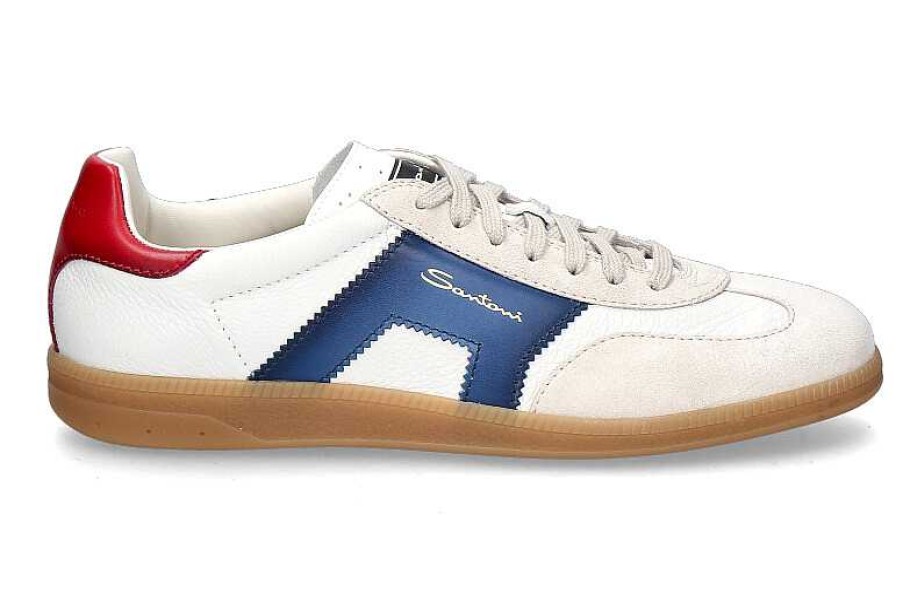 Sneakers | Santoni Santoni Men'S Sneaker Olympic- White/Blue/Red