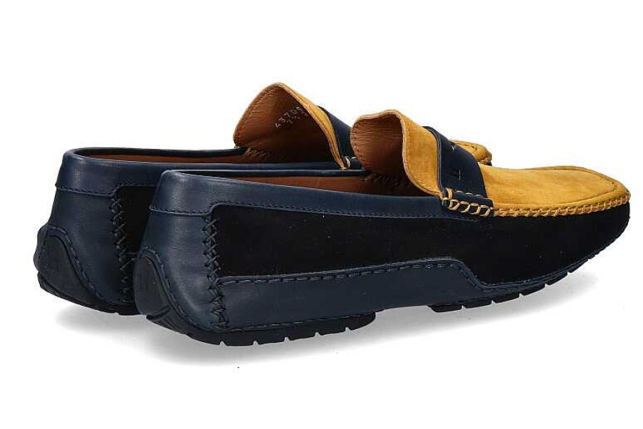 Moccasins | Moreschi Moreschi Loafer Baviera Blu Scuro Yellow