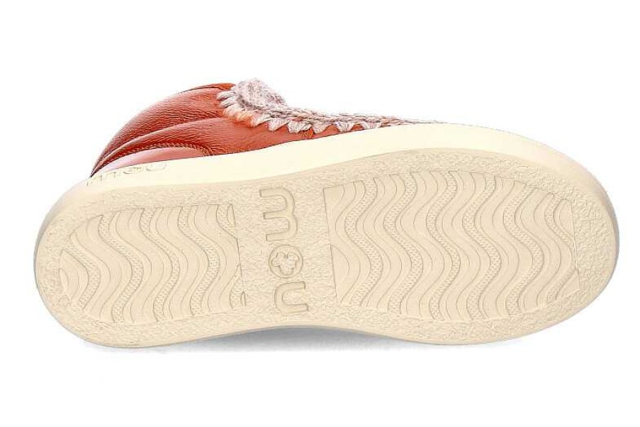 Warm Lining | mou Mou Boots Eskimo Sneaker Bold Patent Orange