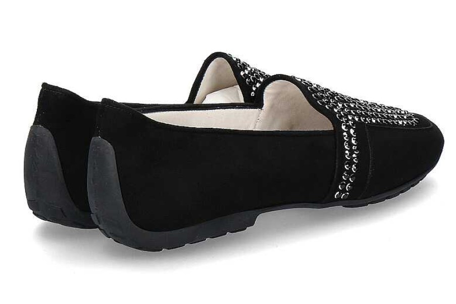 Flats | Mania Mania Slipper Camosico Nero Swarovski