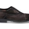 Oxfords | Santoni Santoni Oxford Velours Vintage Black/Grey- Schwarz/ Grau