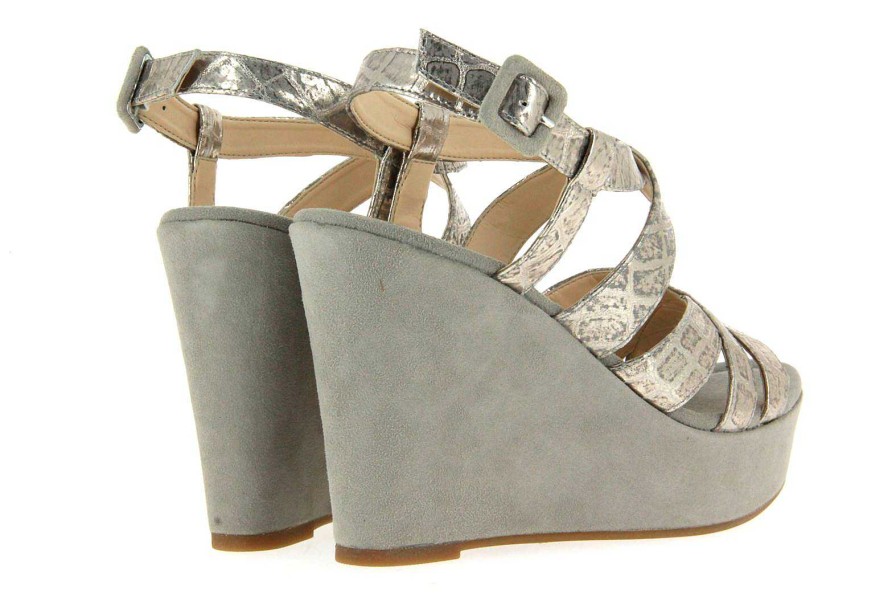 Sandals | Unisa Unisa Wedge Sandal Muan Silver Suede Grey | 38 | 2839 00053Sp38