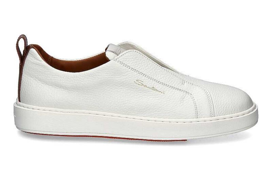 Loafers | Santoni Santoni Slip-On Sneaker Cleanic Nappa- White