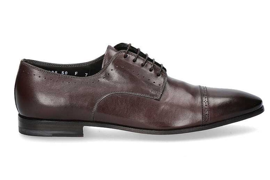 Oxfords | Santoni Santoni Lace-Up Leahter Dark Brown