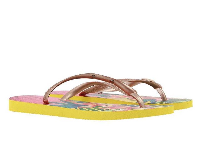 Mules | Havaianas Havaianas Toe Sandals Slim Tropical Light Yellow