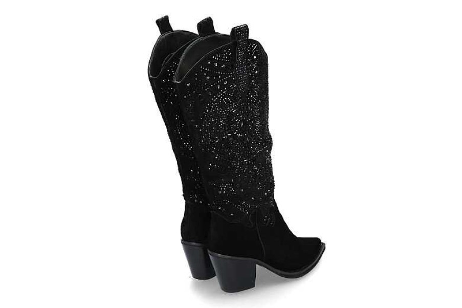 Boots | Alma en pena Alma En Pena Cowboy Boots Crosta Black Strass- Schwarz