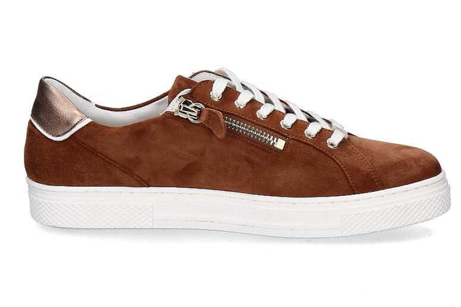 Sneakers | Hassia Hassia Sneaker Bari H-Weite Samtziege- Toffee/ Weiss