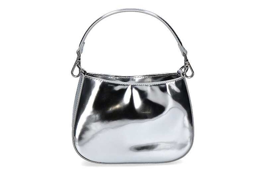 Hand Bags | La Carrie La Carrie Shoulder Bag Shiny Small Leather Silver