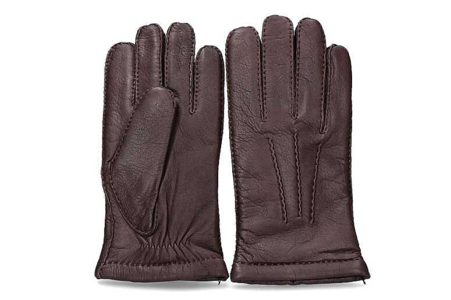 Men'S Gloves | Restelli Restelli Leather Gloves Brown