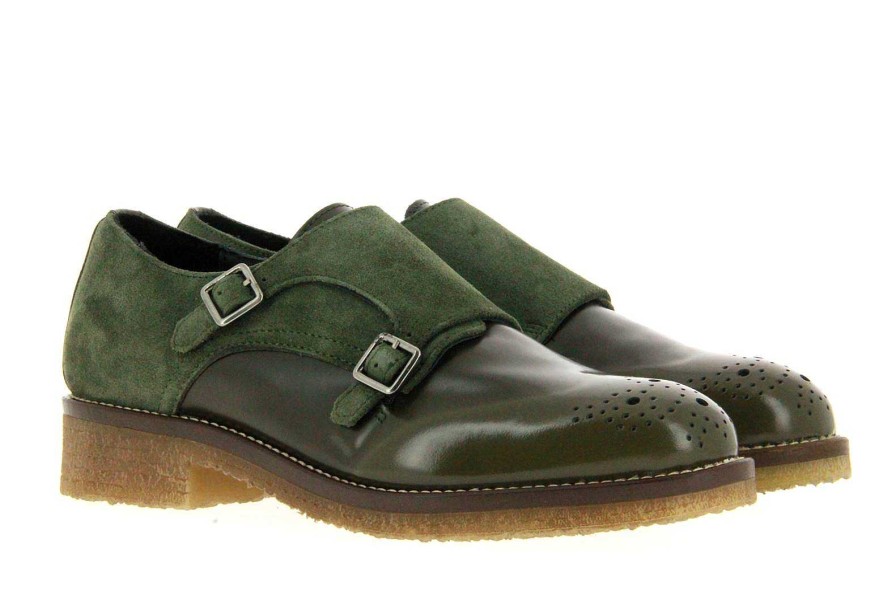 Flats | Peperosa Peperosa Monk Abrasivato Herb Camoscio Oliva