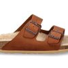 House Slippers | Birkenstock Birkenstock Mules Lined Arizona Antique Pull Cognac