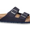 Sandals | Birkenstock Birkenstock Mules Arizona Normal Desert Dust- Indigo Blue