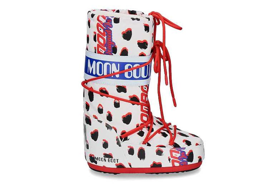 Warm Lining | Moon Boot Moon Boot Snow Boot Retrobiker Dalmatian- White/ Red