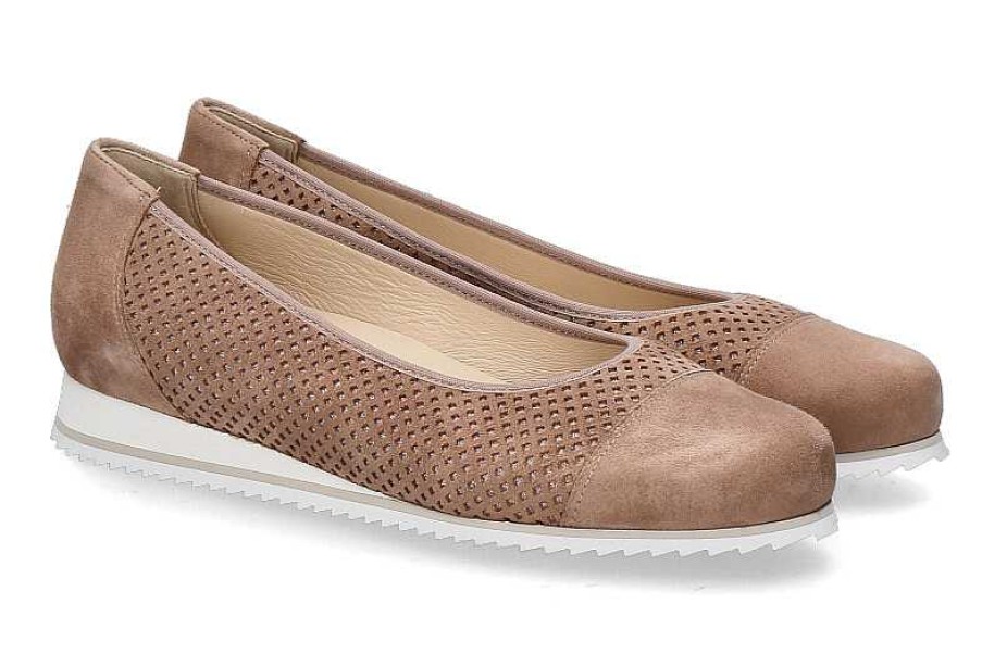 Ballet Flats | Hassia Hassia Wedge Ballerina Piacenza G-Weite Samtziege- Cappuccino