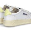 Sneakers | Autry Autry Women'S Sneaker Medalist Leather Ll58- White/Lime Yellow