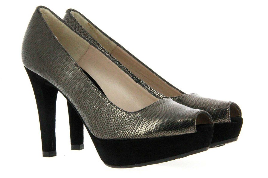 Peeptoes | Unisa Unisa Peeptoe Tyce Tin Black