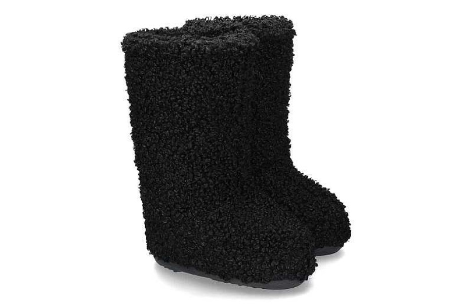 Warm Lining | Moon Boot Moon Boot Snow Boot Icon Faux Fur Curly- Schwarz